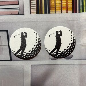 Golf Silhouette Coasters 2(pk) NEW